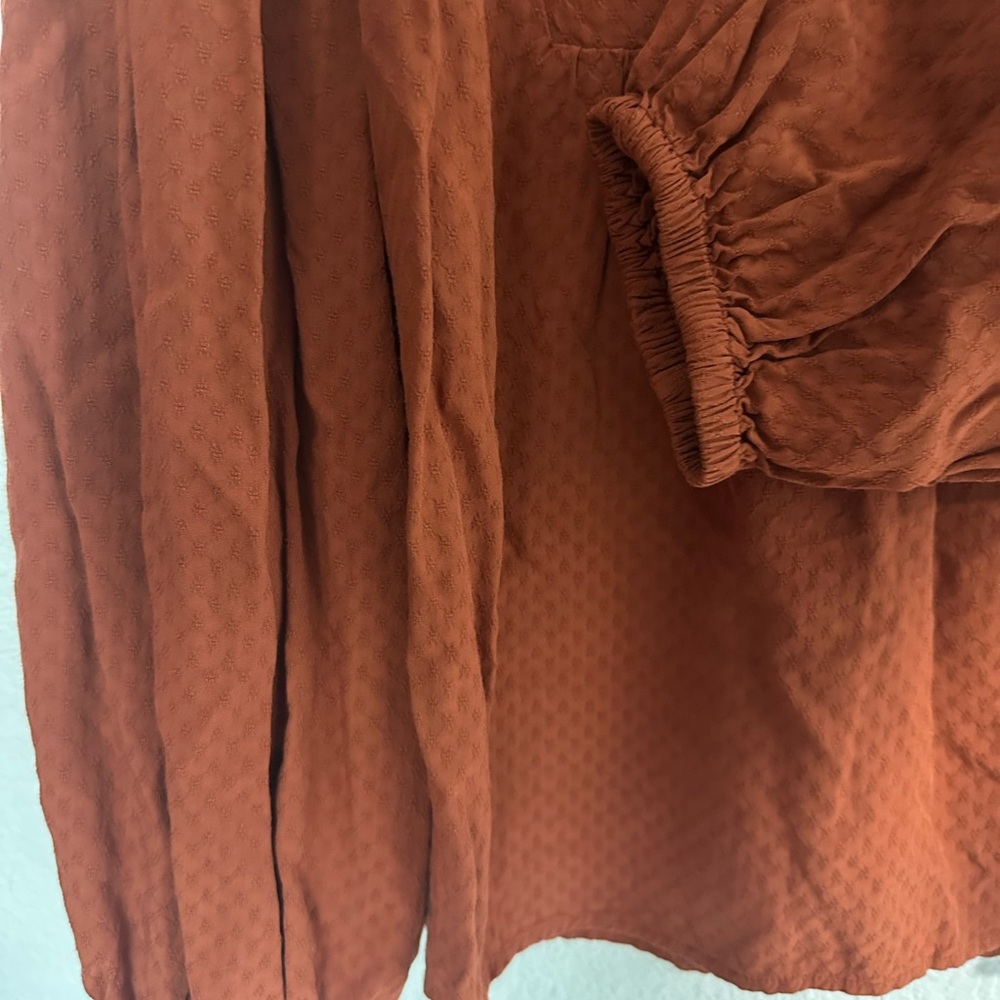 Universal Thread Terracotta Blouse L Terracotta Cottagecore Peasant Boho Prairie - Picture 2 of 4